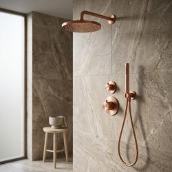 Aquanello Eterna Inbyggd Termostatisk Duschset PVD Koppar 25 cm Regndusch och Handdusch ET-S-SET3-2-62